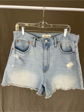 Madewell Light Blue MomJean High-Rise Denim Shorts